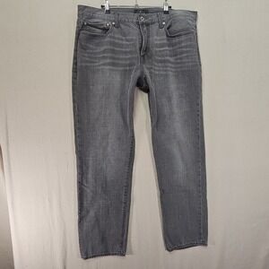 Lucky Brand Denim Black 121 Heritage Slim Light Wash Distressed Mens Jeans 40x32